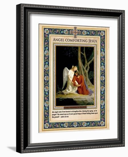 Gethsemane: Angel Comforting Jesus-Carl Bloch-Framed Giclee Print