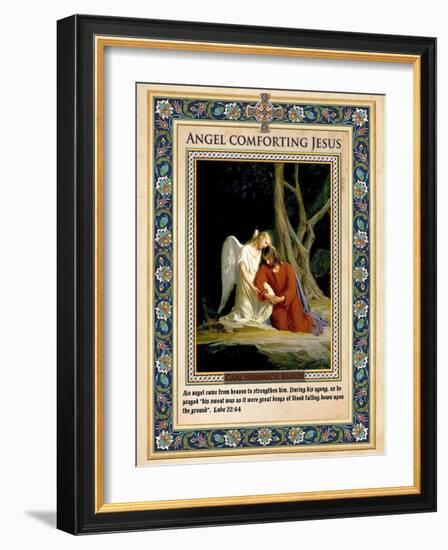 Gethsemane: Angel Comforting Jesus-Carl Bloch-Framed Giclee Print