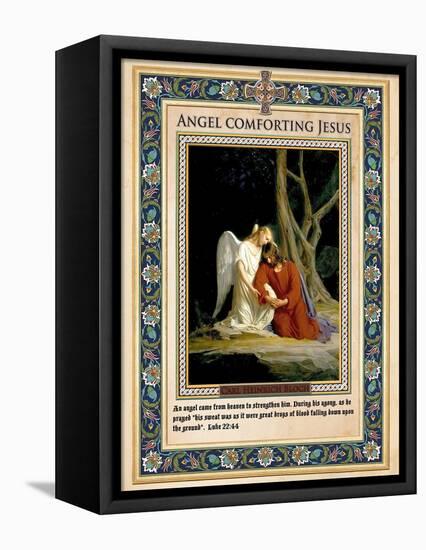 Gethsemane: Angel Comforting Jesus-Carl Bloch-Framed Premier Image Canvas