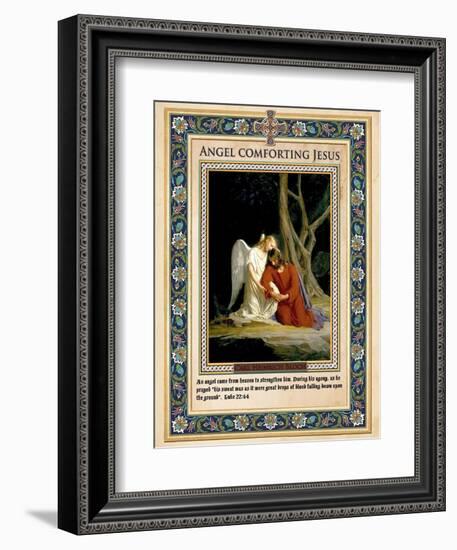 Gethsemane: Angel Comforting Jesus-Carl Bloch-Framed Premium Giclee Print