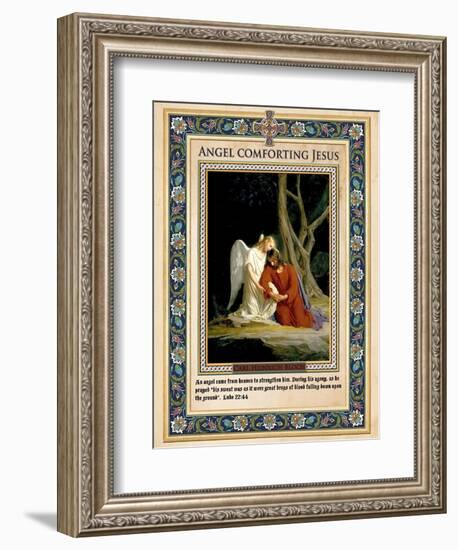 Gethsemane: Angel Comforting Jesus-Carl Bloch-Framed Giclee Print