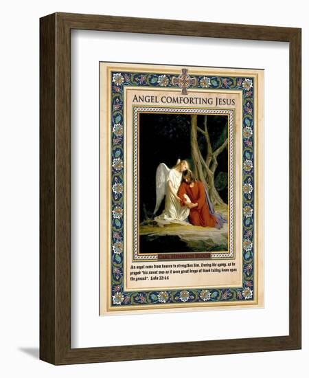 Gethsemane: Angel Comforting Jesus-Carl Bloch-Framed Giclee Print