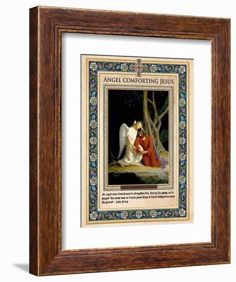 Gethsemane: Angel Comforting Jesus-Carl Bloch-Framed Giclee Print