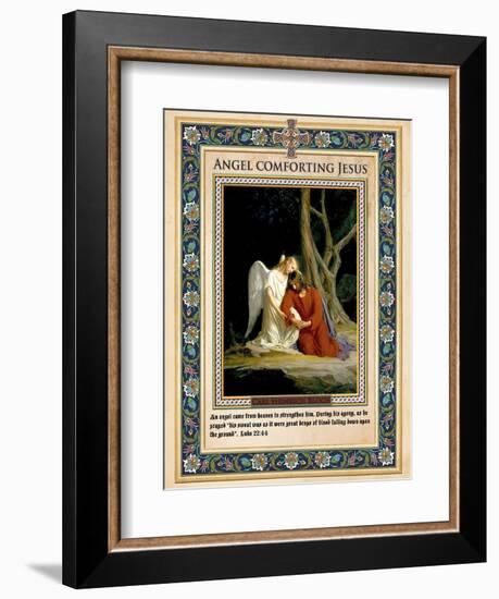 Gethsemane: Angel Comforting Jesus-Carl Bloch-Framed Giclee Print