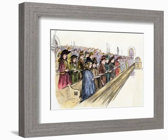 Gethsemane Baptist Church Choir Singing a Christmas Hymn, Philadelphia, 1890-null-Framed Giclee Print