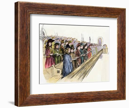 Gethsemane Baptist Church Choir Singing a Christmas Hymn, Philadelphia, 1890-null-Framed Giclee Print