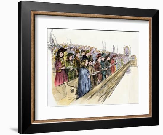 Gethsemane Baptist Church Choir Singing a Christmas Hymn, Philadelphia, 1890-null-Framed Giclee Print