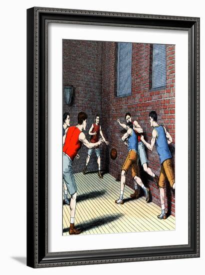 Getting Physical on the Basketball Court-null-Framed Art Print