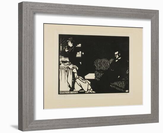 Getting Ready for a Visit, Plate Eight from Intimacies, 1898-Felix Edouard Vallotton-Framed Giclee Print