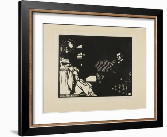 Getting Ready for a Visit, Plate Eight from Intimacies, 1898-Felix Edouard Vallotton-Framed Giclee Print