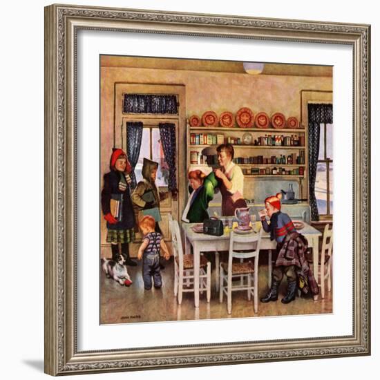 "Getting Ready for School," February 26, 1949-John Falter-Framed Giclee Print