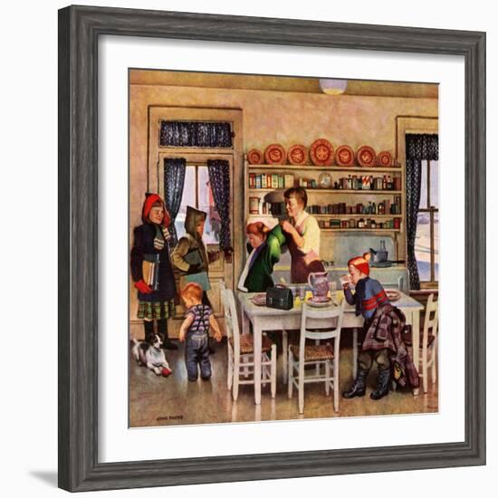 "Getting Ready for School," February 26, 1949-John Falter-Framed Giclee Print