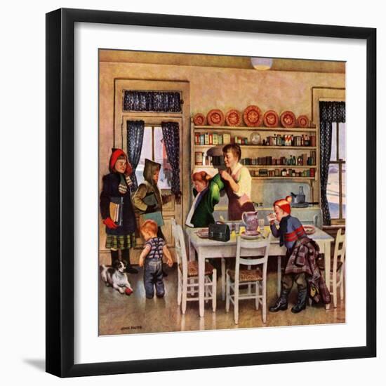 "Getting Ready for School," February 26, 1949-John Falter-Framed Giclee Print