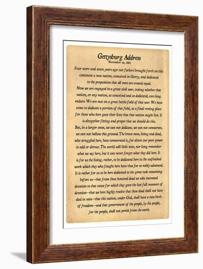 Gettysburg Address Full Text-null-Framed Premium Giclee Print