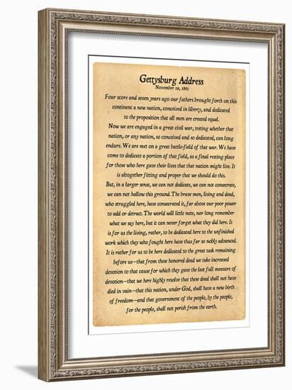 Gettysburg Address Full Text-null-Framed Art Print