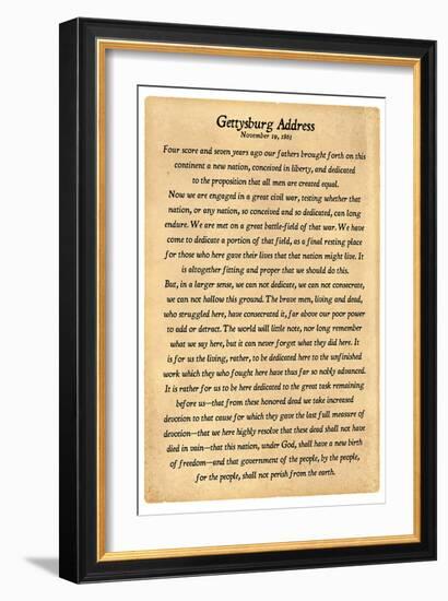 Gettysburg Address Full Text-null-Framed Art Print