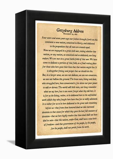 Gettysburg Address Full Text-null-Framed Stretched Canvas