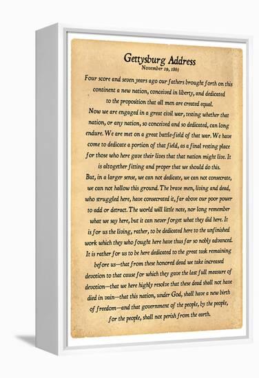 Gettysburg Address Full Text-null-Framed Stretched Canvas