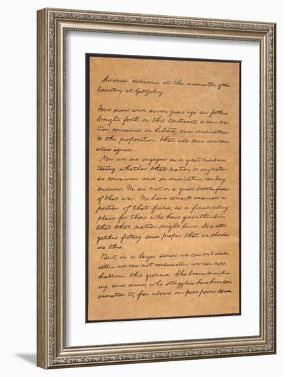 Gettysburg Address-Abraham Lincoln-Framed Giclee Print