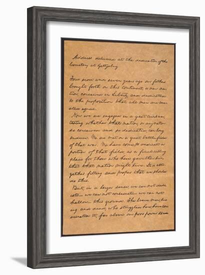 Gettysburg Address-Abraham Lincoln-Framed Giclee Print