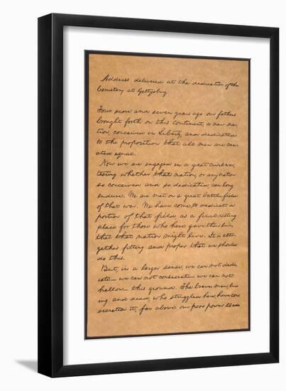 Gettysburg Address-Abraham Lincoln-Framed Giclee Print