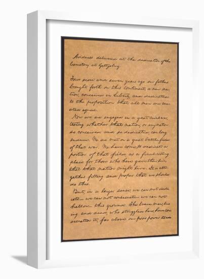 Gettysburg Address-Abraham Lincoln-Framed Giclee Print