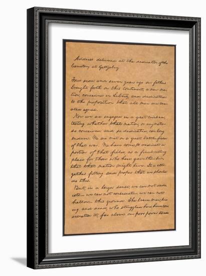 Gettysburg Address-Abraham Lincoln-Framed Giclee Print