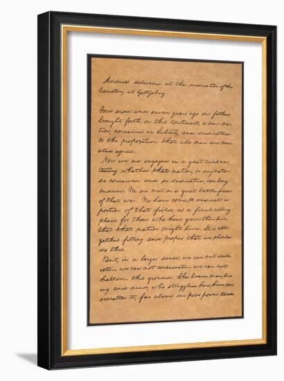 Gettysburg Address-Abraham Lincoln-Framed Giclee Print