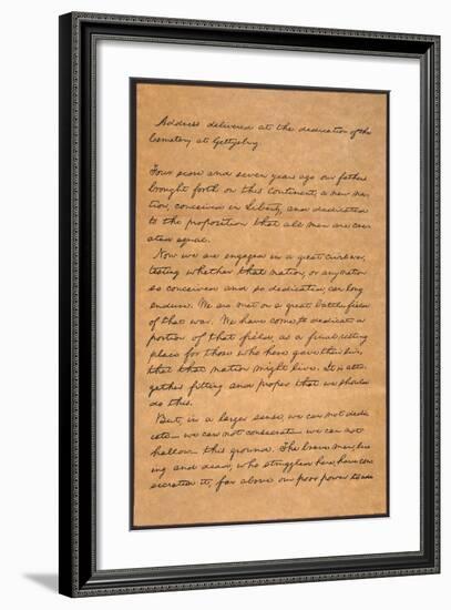 Gettysburg Address-Abraham Lincoln-Framed Giclee Print