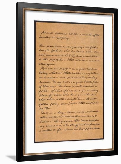 Gettysburg Address-Abraham Lincoln-Framed Giclee Print