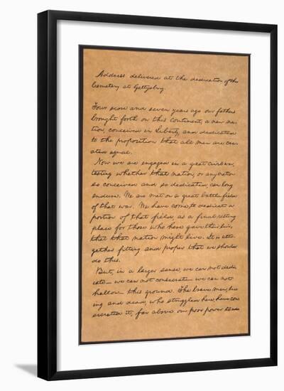 Gettysburg Address-Abraham Lincoln-Framed Giclee Print