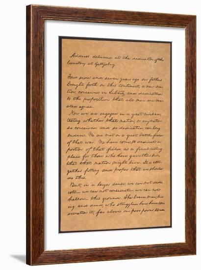 Gettysburg Address-Abraham Lincoln-Framed Giclee Print