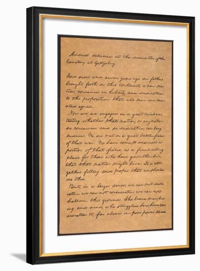 Gettysburg Address-Abraham Lincoln-Framed Giclee Print