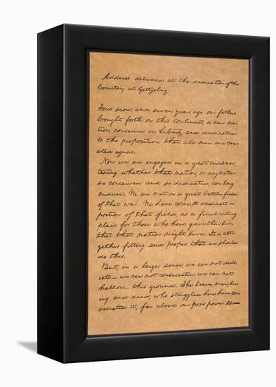 Gettysburg Address-Abraham Lincoln-Framed Premier Image Canvas