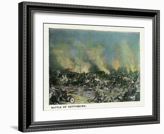 Gettysburg, Pennsylvania - Representation of the Battle of Gettysburg, c.1928-Lantern Press-Framed Art Print