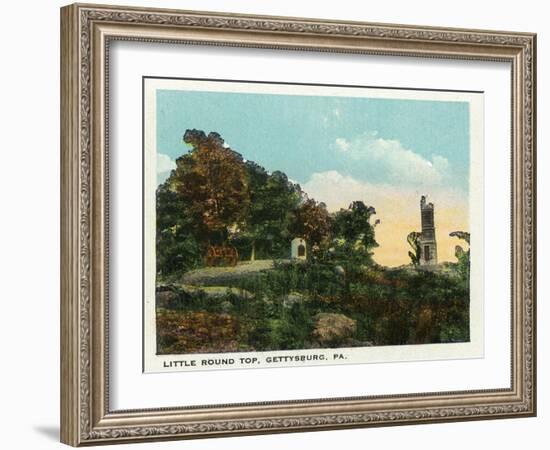 Gettysburg, Pennsylvania - View of Little Round Top, c.1928-Lantern Press-Framed Art Print