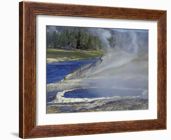 Geyser along Firehole River, Yellowstone National Park, Wyoming, USA-William Sutton-Framed Photographic Print