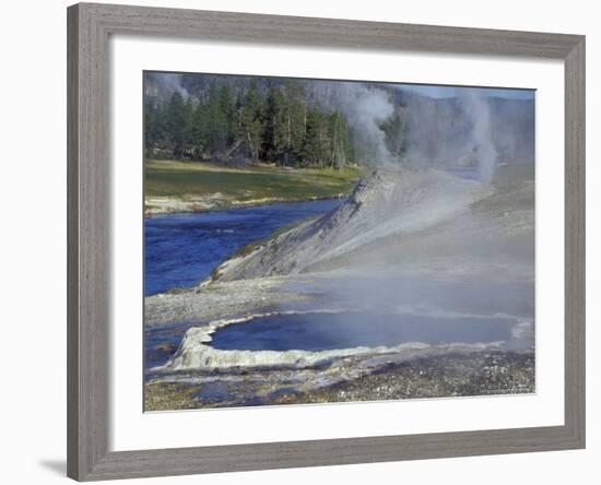 Geyser along Firehole River, Yellowstone National Park, Wyoming, USA-William Sutton-Framed Photographic Print