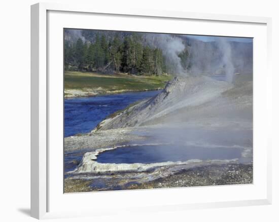 Geyser along Firehole River, Yellowstone National Park, Wyoming, USA-William Sutton-Framed Photographic Print