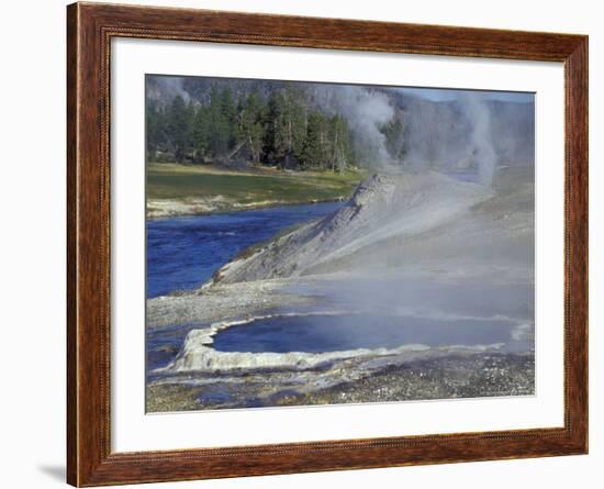 Geyser along Firehole River, Yellowstone National Park, Wyoming, USA-William Sutton-Framed Photographic Print