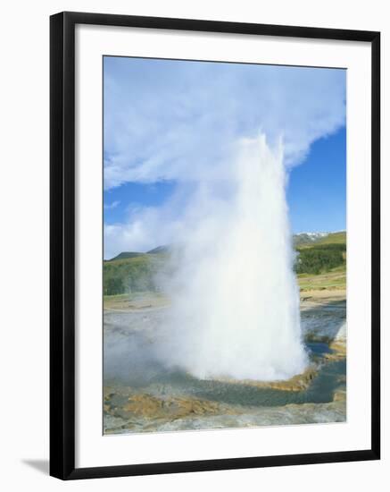 Geyser at Geysir Thermal Area, Near Reykjavik, Iceland, Polar Regions-Simon Harris-Framed Photographic Print