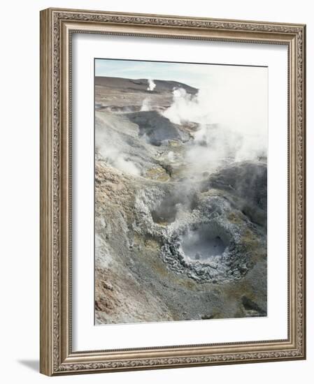 Geysers and Boiling Mud, Sol De Mamama Geyser, Altiplano, Bolivia-Doug Allan-Framed Photographic Print
