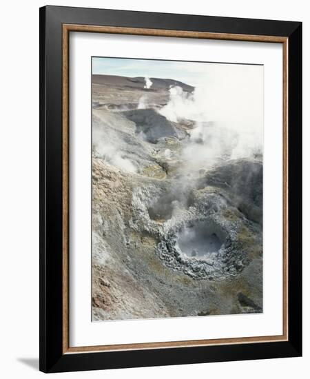 Geysers and Boiling Mud, Sol De Mamama Geyser, Altiplano, Bolivia-Doug Allan-Framed Photographic Print