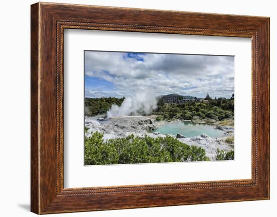 Geysirfield in the Te Puia Maori Cultural Center, Rotorura, North Island, New Zealand, Pacific-Michael Runkel-Framed Photographic Print