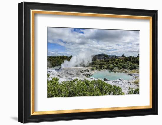 Geysirfield in the Te Puia Maori Cultural Center, Rotorura, North Island, New Zealand, Pacific-Michael Runkel-Framed Photographic Print