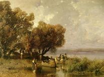 Lake Balaton with the Shore of Akarattya, 1885-Geza Meszoly-Giclee Print