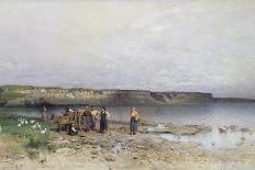 Lake Balaton with the Shore of Akarattya, 1885-Geza Meszoly-Framed Giclee Print