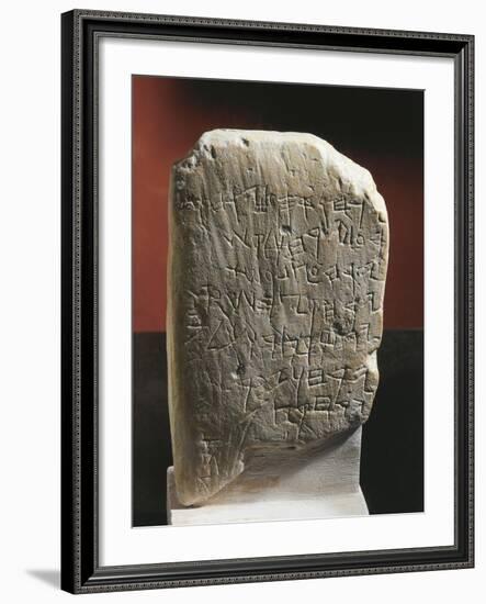 Gezer Calendar, Stone with Ancient Hebrew Inscription Dedicated to Agricultural Calendar-null-Framed Giclee Print