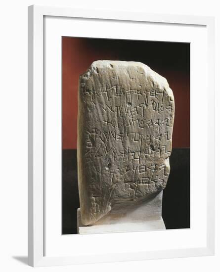 Gezer Calendar, Stone with Ancient Hebrew Inscription Dedicated to Agricultural Calendar-null-Framed Giclee Print