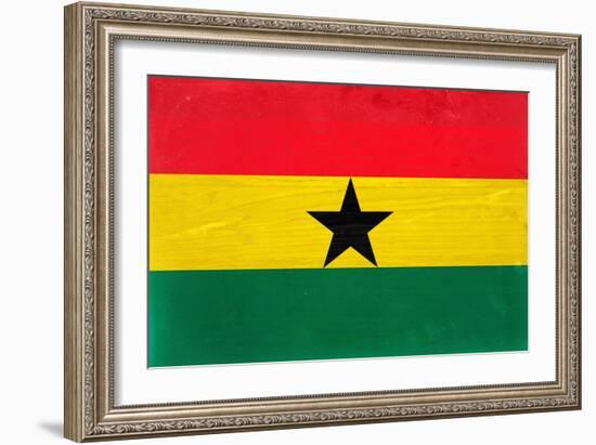 Ghana Flag Design with Wood Patterning - Flags of the World Series-Philippe Hugonnard-Framed Premium Giclee Print
